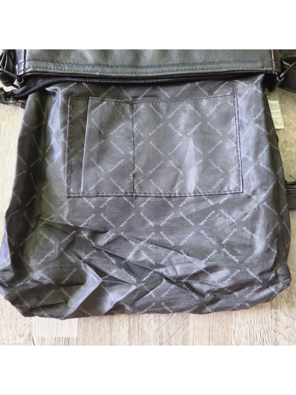 Dolce Miele Black Leather Crossbody Bag Organizer Multi Pocket Shoulder Purse - Picture 12 of 16